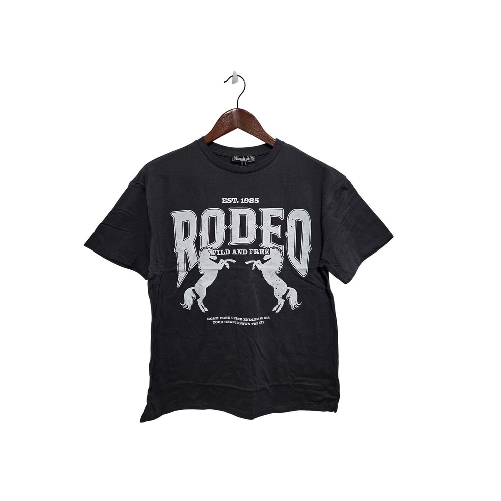 Streetwear Society Rodeo Wild and Free Graphic Tee T Shirt Black‎ - Size Small - Picture 2 of 7